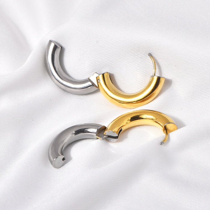 Wholesale ins style fashion round color titanium steel men' s and women' s earrings