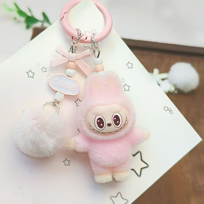 Wholesale Flocked Rabbit Keychain Backpack Charm