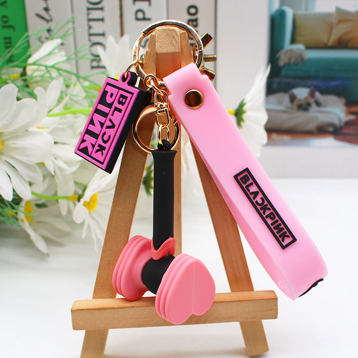 Wholesale Silicone  Pink Love Keychain JDC-KC-HaoAn002