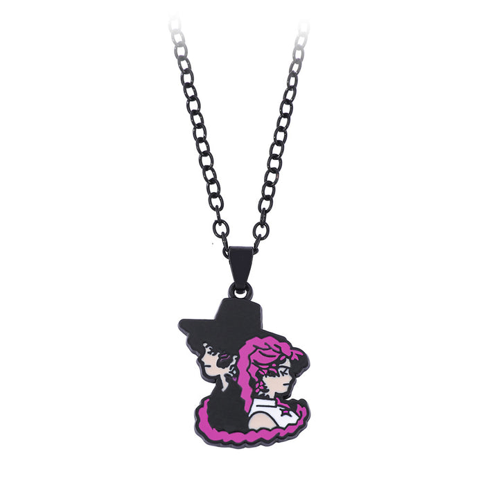 Wholesale K-pop necklace with cartoon dripping oil pendant