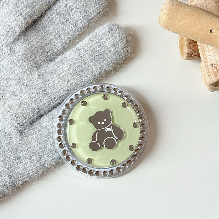 Wholesale Bear-Shaped Mirror Phone Holder with Rhinestones