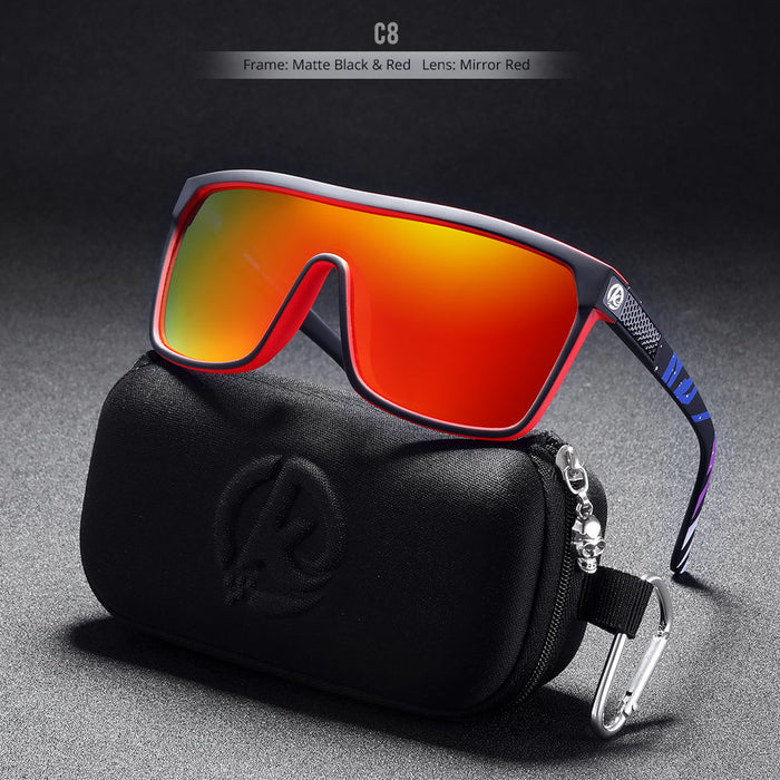 Wholesale PC Large Frame One-piece Windproof Colorful Real Film Polarized Sunglasses JDC-SG-KaiDian002