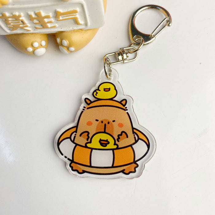 Wholesale   Keychain Creative Cartoon Cute Couple Backpack Pendant