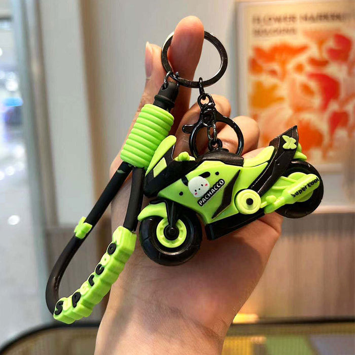 Wholesale Silicone Cartoon Motorcycle Keychain JDC-KC-QingYun001