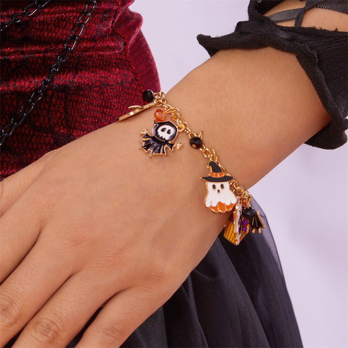 Wholesale  Pumpkin  Skull Alloy Jewelry Bracelet Creative Ghost Black Cat Jewelry