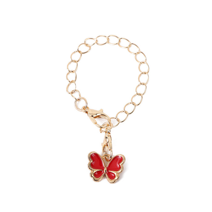 Wholesale Alloy Chain with Butterfly Lobster Clasp Keychain Backpack Pendant Accessories Bow