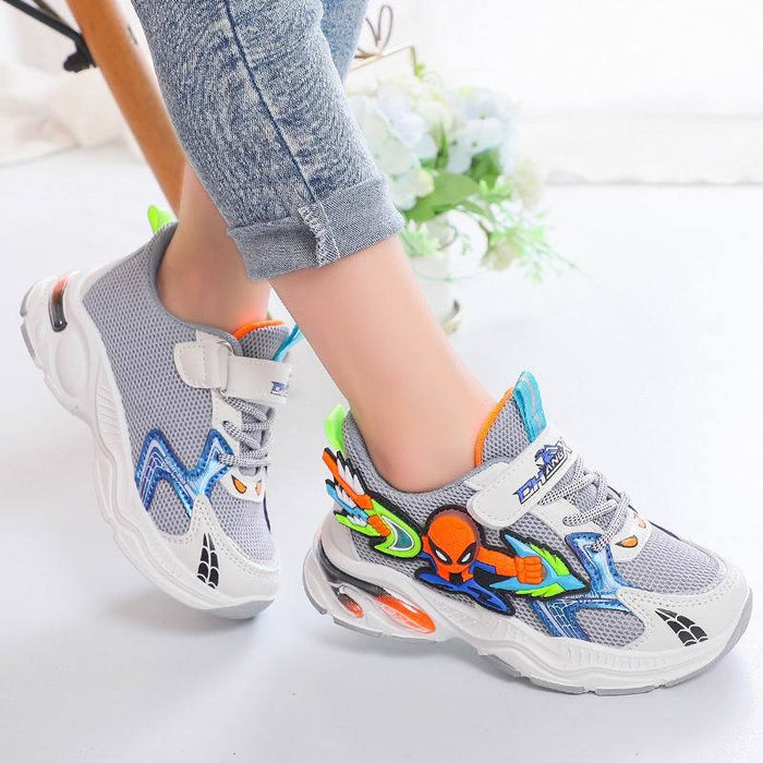 Wholesale Children's Sports Shoes Spider Man Boys' Mesh Single Shoes Breathable Primary School Running Casual Shoes JDC-KS-SB007