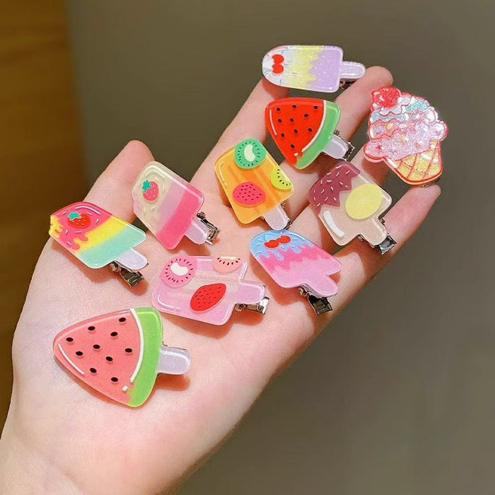 Wholesale  Small Ice Cream Acrylic kids  Hair Clips