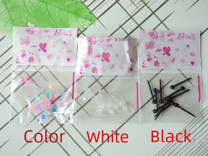 Wholesale Plastic needle anti-allergic ear stick sterile stick round head men's and women's earrings earrings