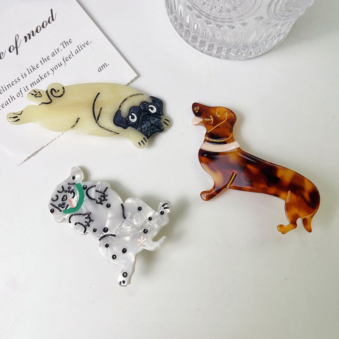 Wholesale Animal Dog Acetate Hair Clip JDC-HC-XingYi026