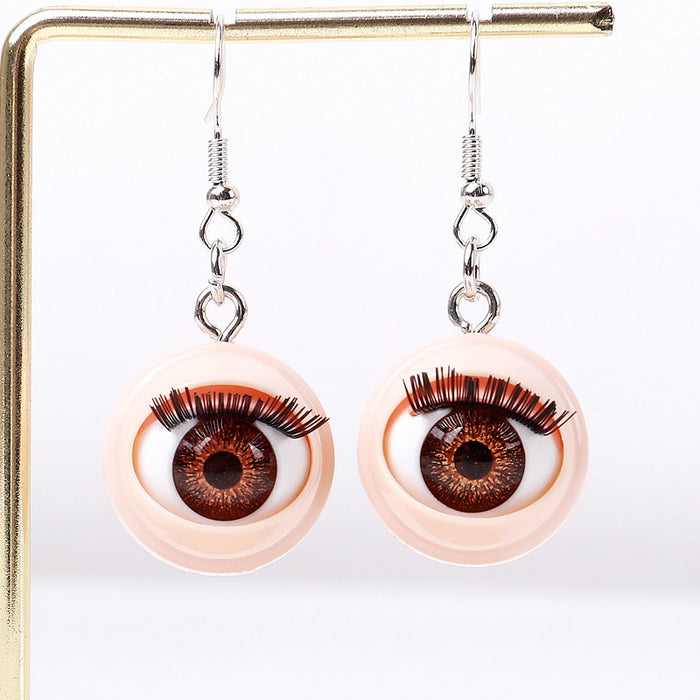 Wholesale Acrylic Doll Eyes Eyelashes Earrings JDC-ES-ChouD027