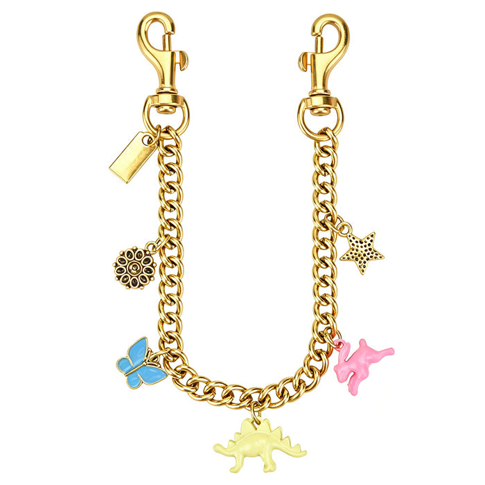 Wholesale Stylish Dinosaur Rabbit Bag Charm Chain Alloy Gold Tone Pendant Cute Animal Decorative Accent