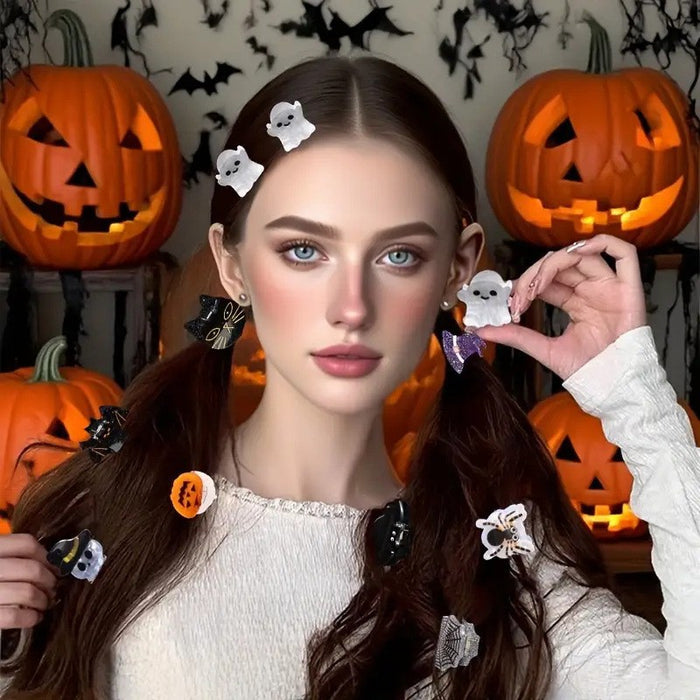 Wholesale  Clip Cartoon Ghost Black Cat Hair Clip Cute Bat  Web Bangs Clip Party Headdress