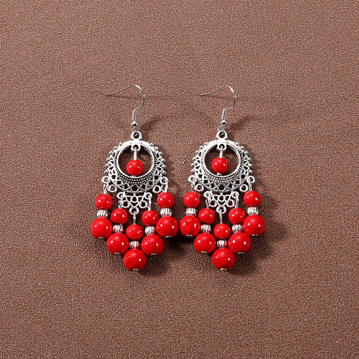 Wholesale Alloy Bohemian Ethnic Style Su Song Stone Earrings JDC-ES-Gumi007