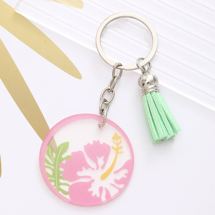 Wholesale Acrylic Flowers and Leaves Keychain JDC-KC-YiTian011