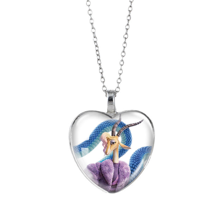 Wholesale Time Gem Heart Necklaces Pendant Sweater Chain Couple Gift