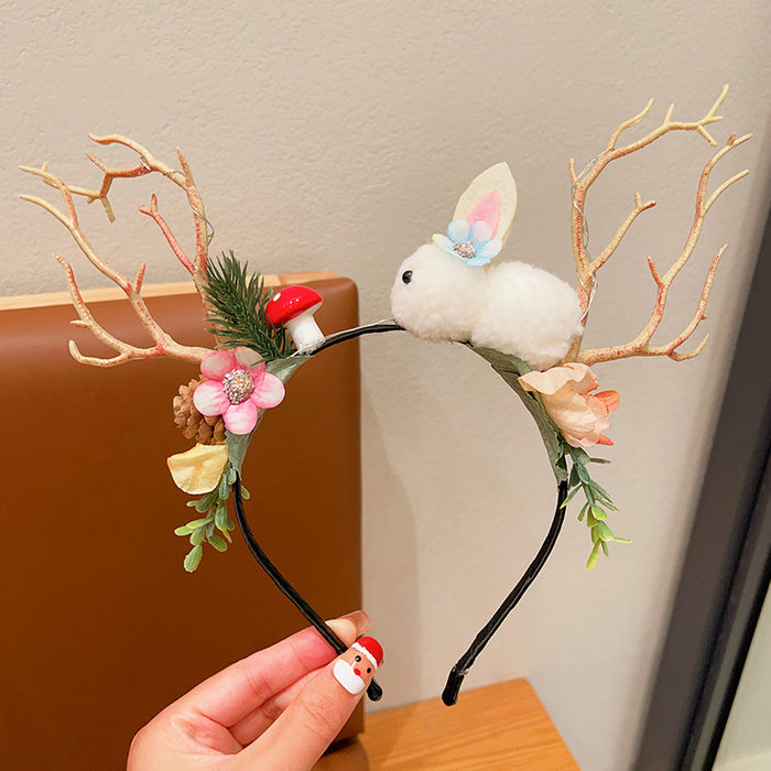 Wholesale Christmas Glow Headwear Fun Dress-up Headband Antler Hair Accessories