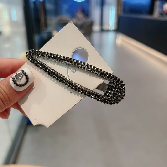 Wholesale Hair Accessories Clip Water Drop Hairpin with Diamond Side Hairpin