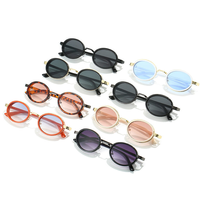 Wholesale Modern retro oval frame sunglasses punk style retro sunglasses versatile men's and women's sunglasses trend