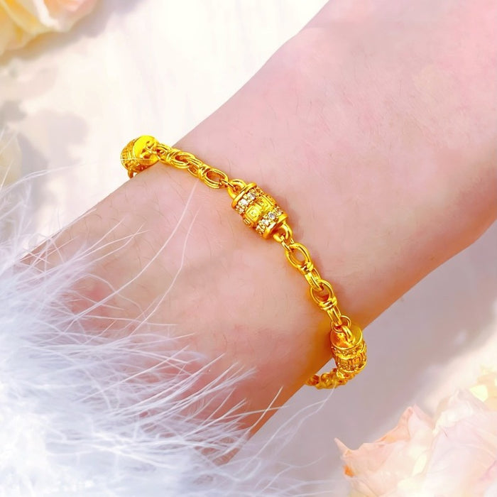 Wholesale Sand Gold Diamond Fortune Lucky Small Waist Bracelet with High Quality, Light Luxury, Simple Fashion, Handmade Decoration