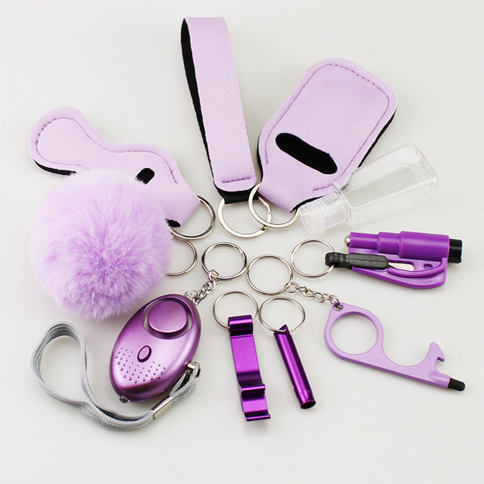 Wholesale White Neoprene 10 Piece Keychain Set Stylish Everyday Fashion Accessory