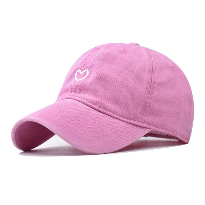Wholesale Pure cotton washed old cute embroidered baseball cap duck tongue cap