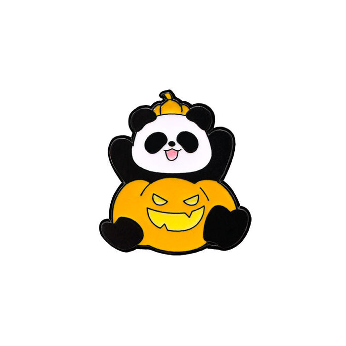 Wholesale  Panda Brooch Cartoon  Decoration Pumpkin Head Witch Vampire Skull Oil Drop Alloy Badge