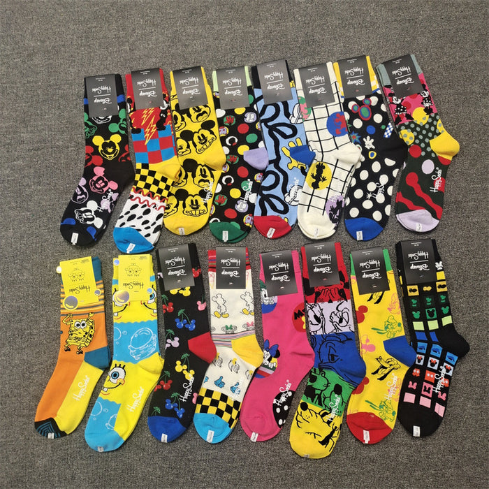 Wholesale Happy Socks Mid-high Cotton Socks JDC-SK-Bingao002