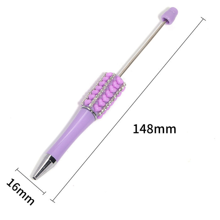 Wholesale New DIY creative diamond bead pen high value full diamond bead pen fashionable heavy rainbow rhinestone ballpoint pen