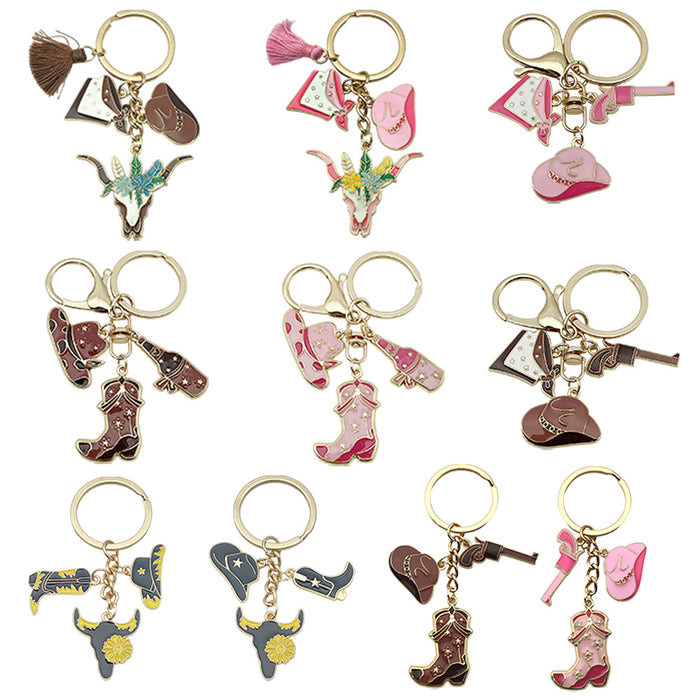 Wholesale Oil-dripping hat pistol metal keychain