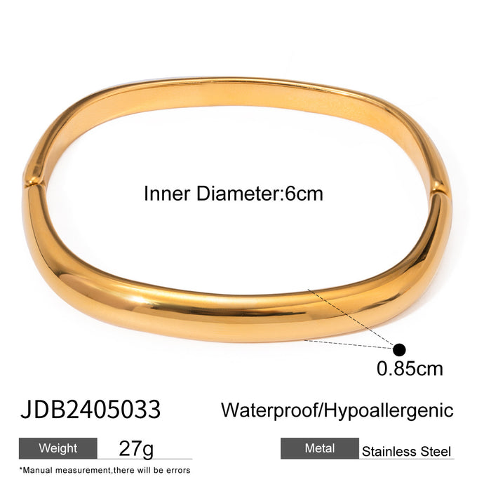 Wholesale Stainless steel exaggerated gold bracelet with high-end feel, open bracelet made of titanium steel, and hand jewelry