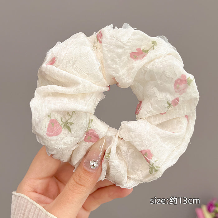 Wholesale Flower fabric headband, pleated hair tie rope