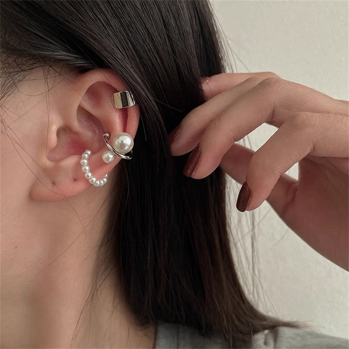 Wholesale Three-Piece Set  Pearl Ear Clip Women's  Earrings Ear Clip