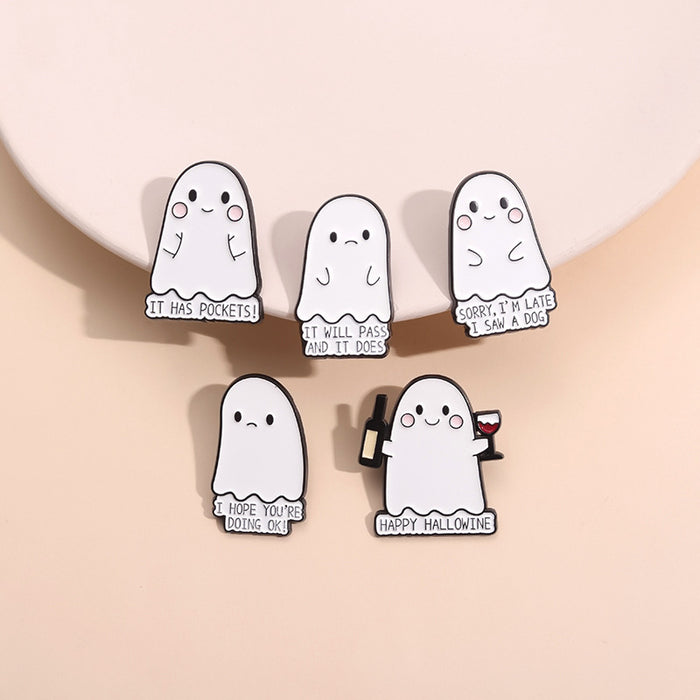 Wholesale Ghost Pumpkin Skull Brooch Zinc Alloy Pin Jewelry Accessory For Party Gift