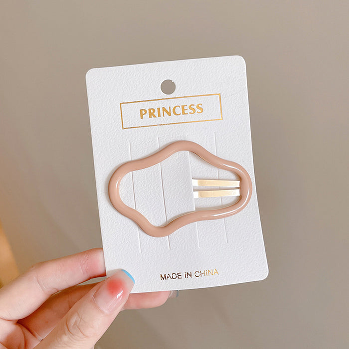 Wholesale Cloud-shaped hollow hairpin female BB clip broken hair forehead bangs side clip side   back head clip headdress