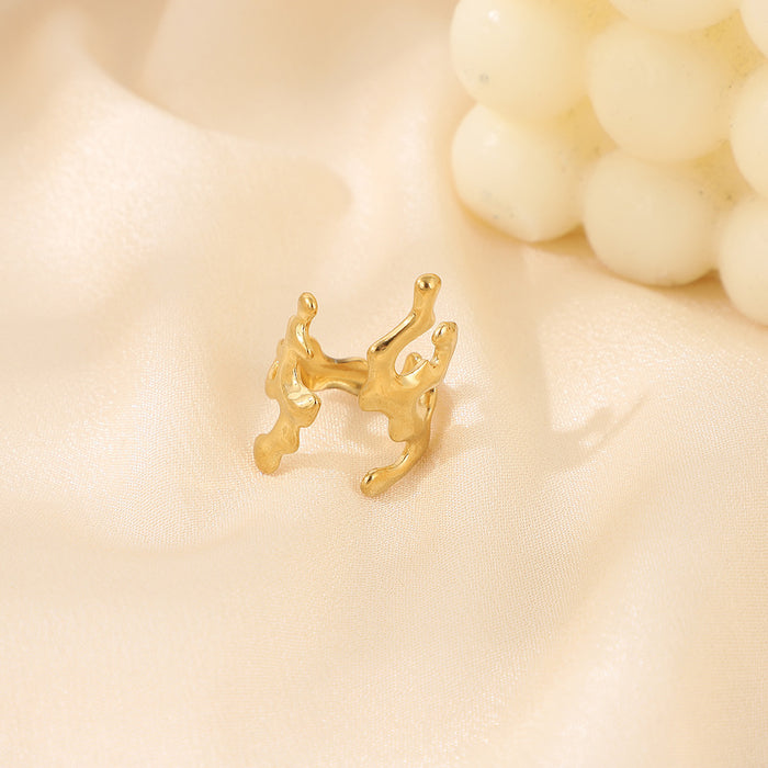 Wholesale Ocean Series Fresh Coral Open Stainless Steel Ring