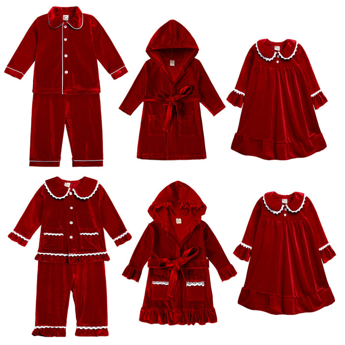 Wholesale New Children's Bathrobes Gold Velvet Men's and Women's Home Clothes Autumn and Winter Children's Sleeping Gowns JDC-CTS-SK006