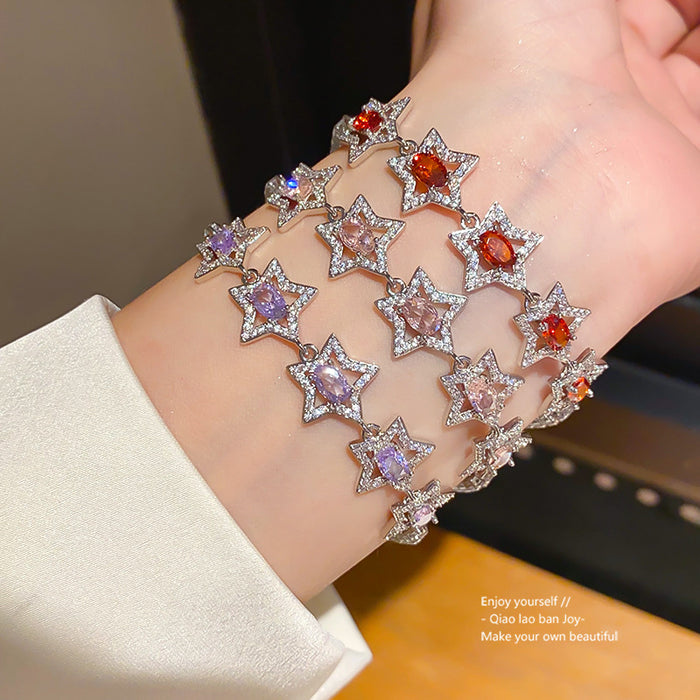 Wholesale Star Hollow Star Bracelet with Zircon Trendy Fashion Accessory