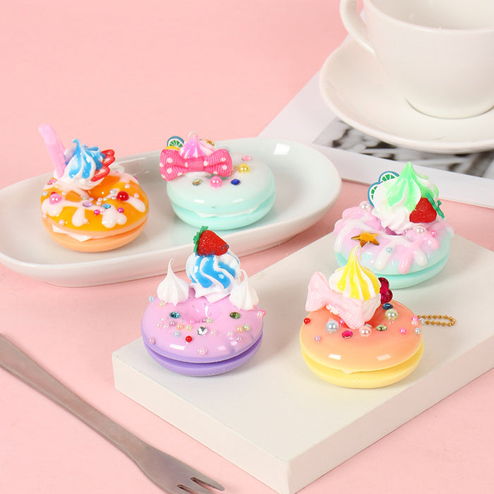 Wholesale PVC Donut Keychain Simulated Dessert Pendant Chic Bag Charm And Car Key Accessory MOQ≥5