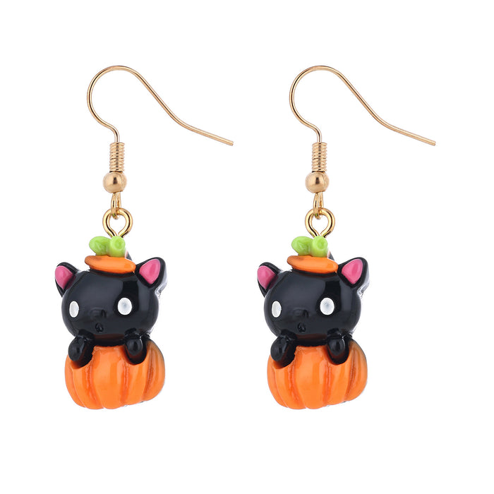 Wholesale  series witch,  pumpkin ghost bat and skull earrings