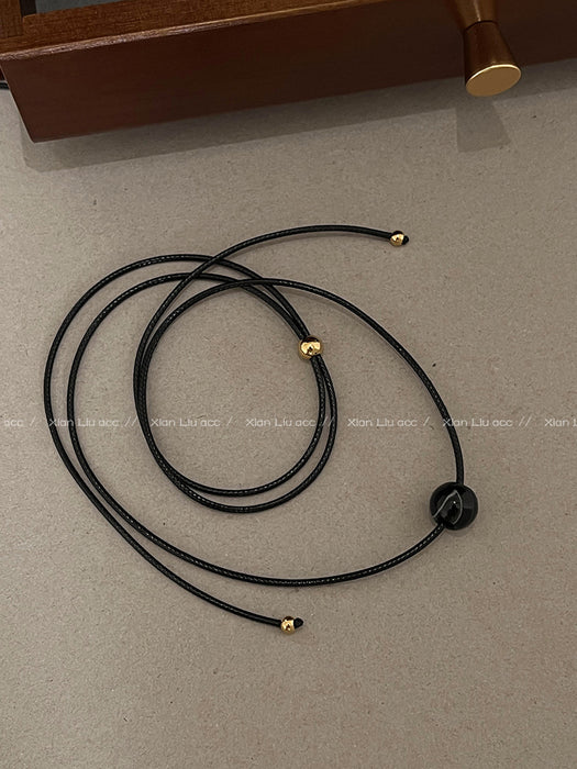 Wholesale Stone black rope  Women's Light luxury  clavicle chain accessories