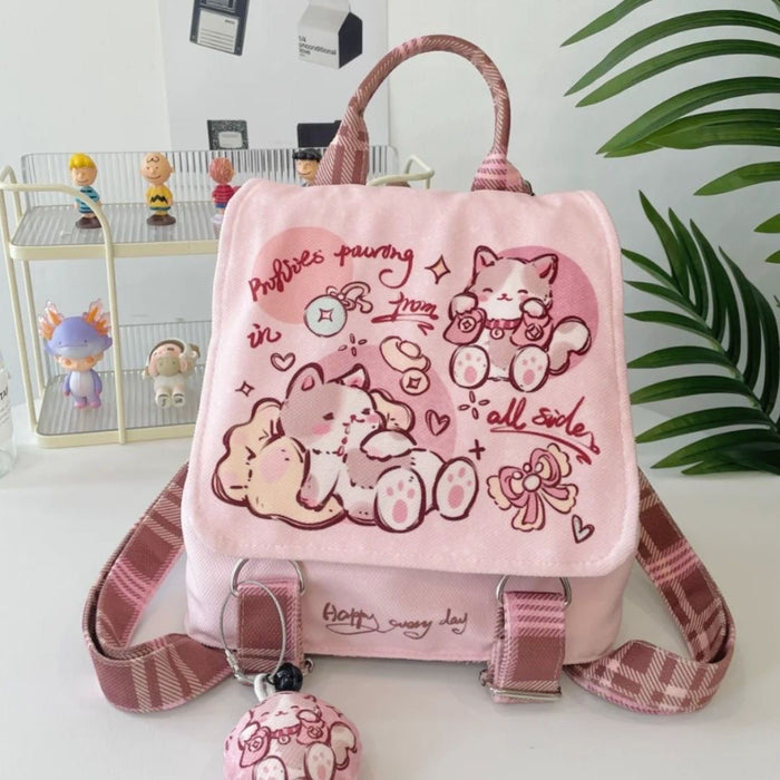 Wholesale Lightweight and large-capacity canvas puppy backpack bags for students
