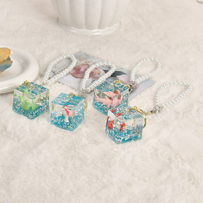 Wholesale Oil-Filled Bottle Aquarium Marine Animal Keychain
