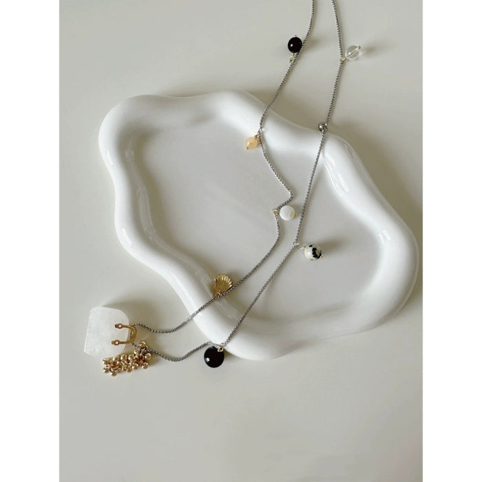 Wholesale Natural glass stone sweater chain,  long tiger eye bag necklace