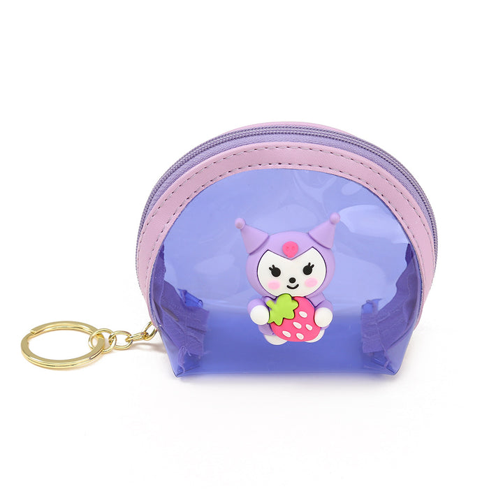 Wholesale Random Cartoon Transparent PU Zipper Coin Purse Keychain JDC-KC-YiK010