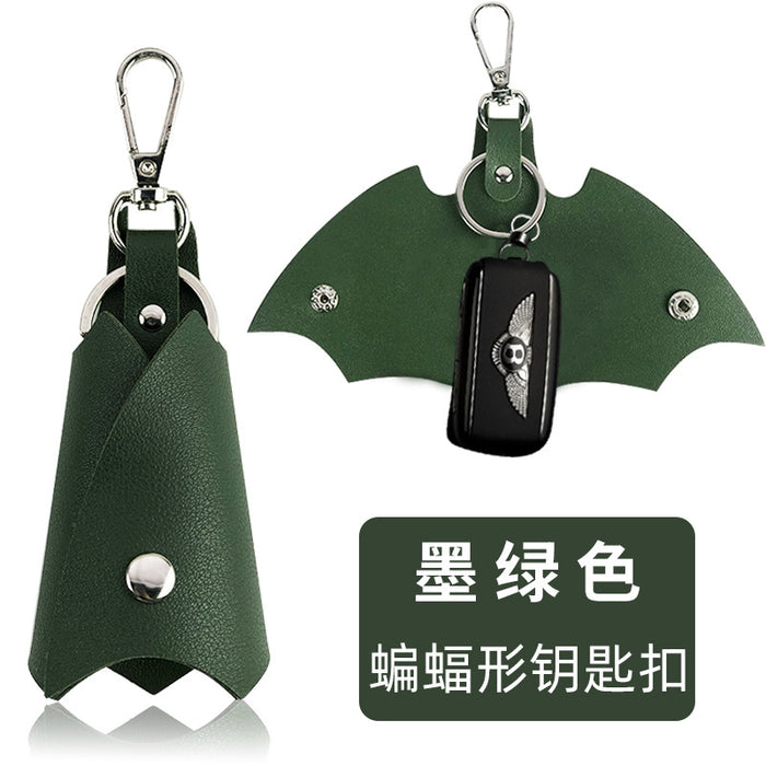 Wholesale Trendy Bat Shape PU Leather Car Keychain Key Ring Accessory For Men Women Gift