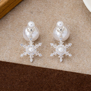 Wholesale Snowflake Pearl Earrings for Women