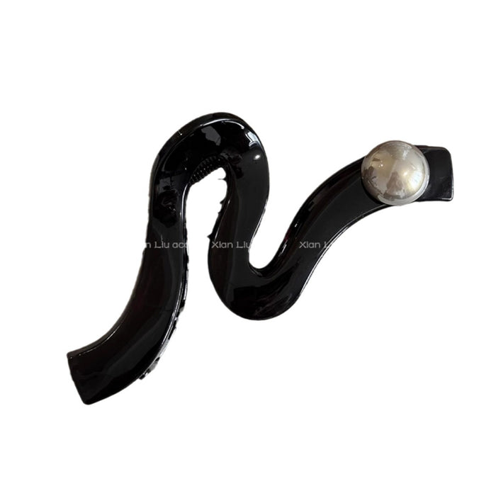 Wholesale Wave pearl large hair clip at the back of the head hair clip, new high-end temperament shark clip hair accessory