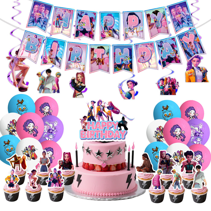 Wholesale KPOP Theme Birthday Party Decoration Supplies Scene Decoration Five Piece Set