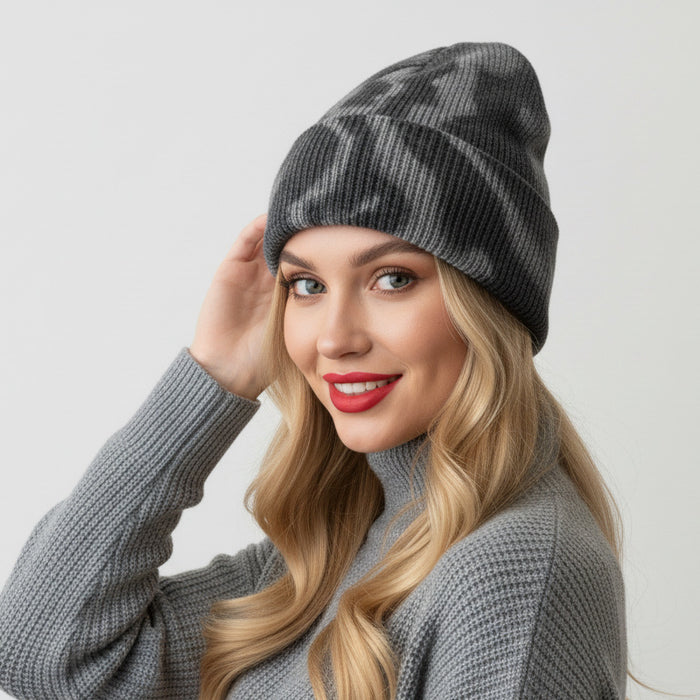 Wholesale Unisex tie-dye knitted beanie hat for winter